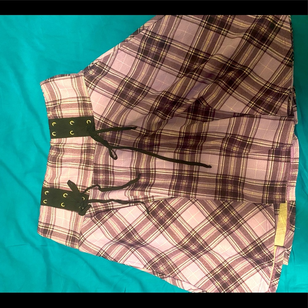 Hot Topic Purple Plaid Skirt